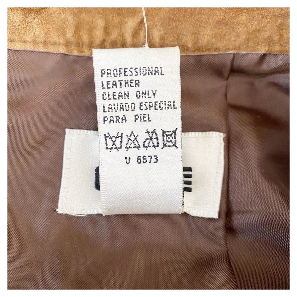 GITANO Vintage 90s NWT Deadstock Suede Leather Pencil Skirt Back Split Lined Siz - Picture 8 of 9